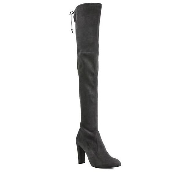 Stuart Weitzman Over-the-Knee OTK Highland Suede Boots | Gray | US Size 9 - Picture 1 of 13